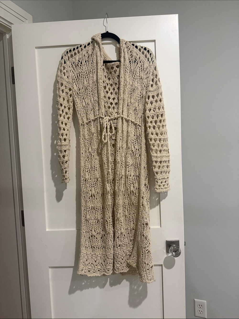 Free People XS Cream Crochet Open Cardigan